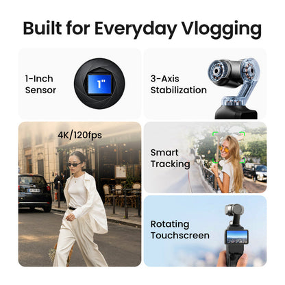 VOLT PRO POCKET GIMBAL WITH 3-AXIS GIMBAL & 1" CMOS SENSOR